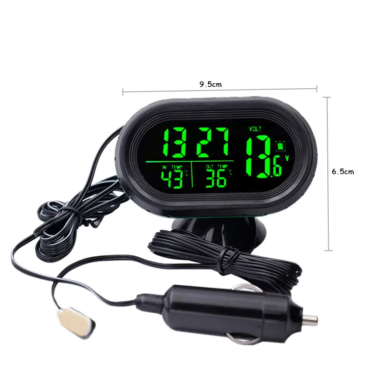 Generic Car Voltmeter Digital Thermometer 12V-24V DC Device