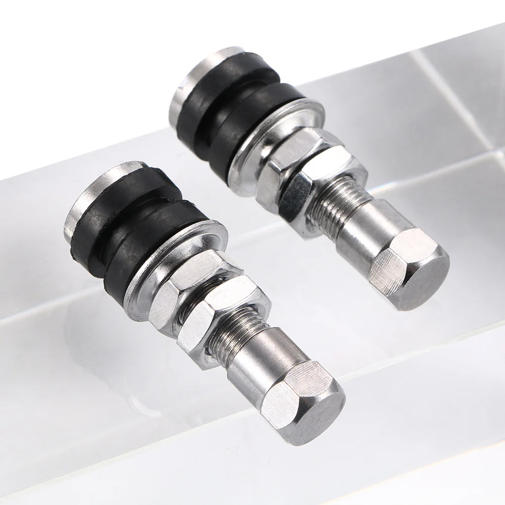 2Pcs/Pair 3.8*1.5cm Alloy Rubber Silver VAMD-161 Universal Tubeless Tyre Bicycle Auto Parts Tire Valve Accessories High Quality afbeelding