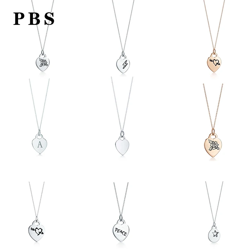 

PBS High-quality 1:1 Exquisite Tiff Jewelry Heart-shaped Necklace Logo Gift First Choice Free Package Manufacturers Wholesale