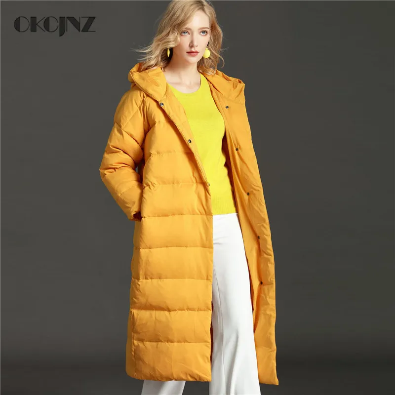 

Large size Down jacket Female Europe Long paragraph Loose New Winter Coat Casual Straight Hooded Outerwear Women YY233