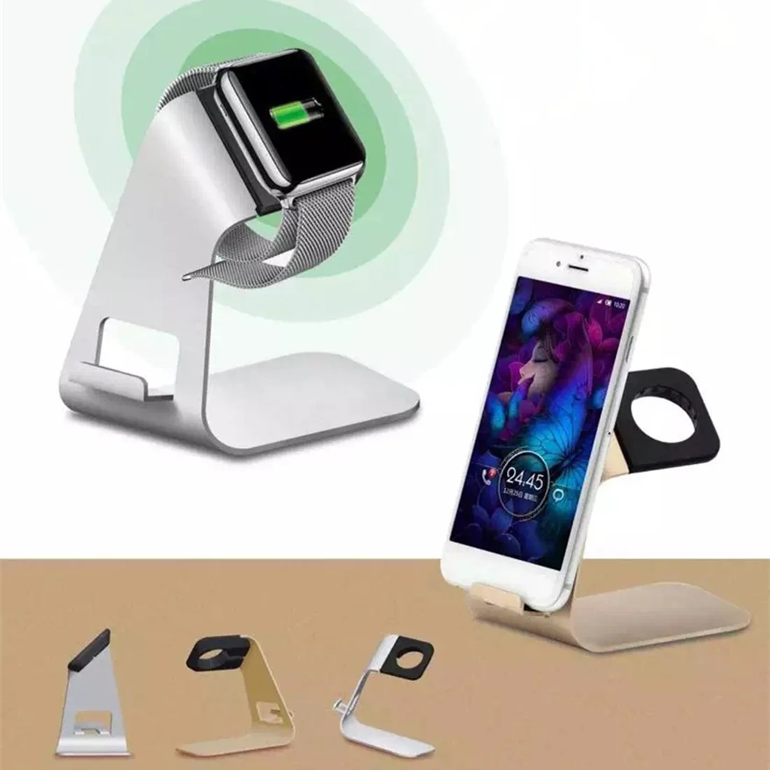 

Etmakit Smartwatch Holder Stand Universal Charger Dock for Apple Watch for iWatch 42mm 38mm Aluminum Portable Charging Station