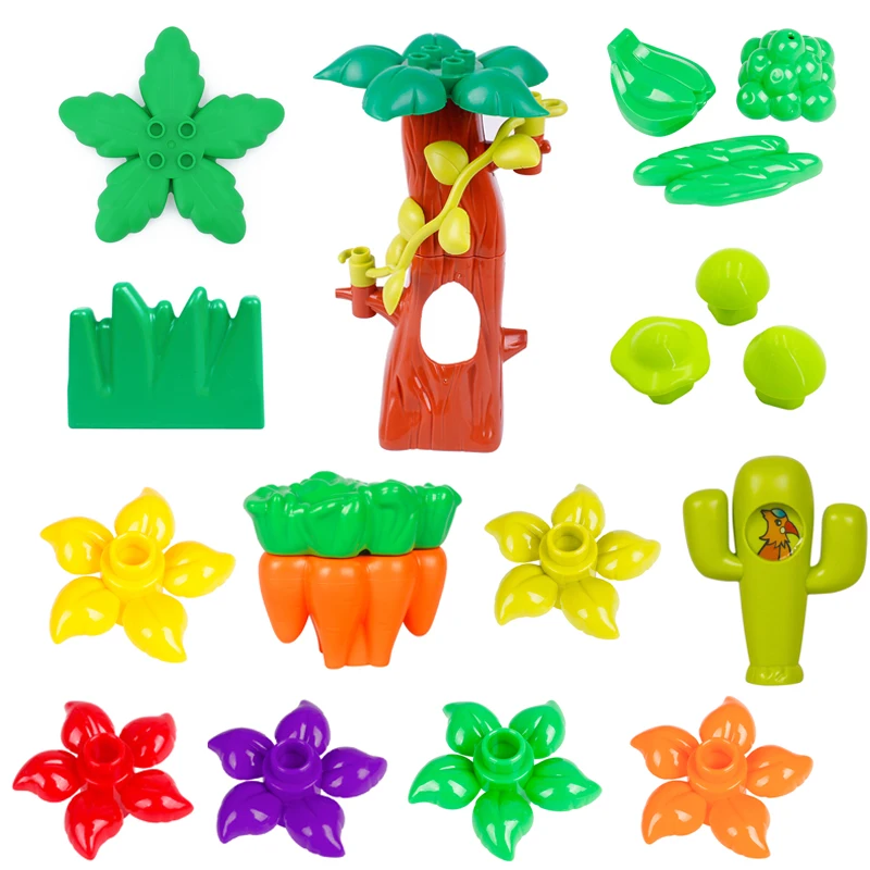 

Diy Accessories Building Blocks Happy Family Forest House Animals Compatible with Blocks Duploe Parts Toys for Children Gifts