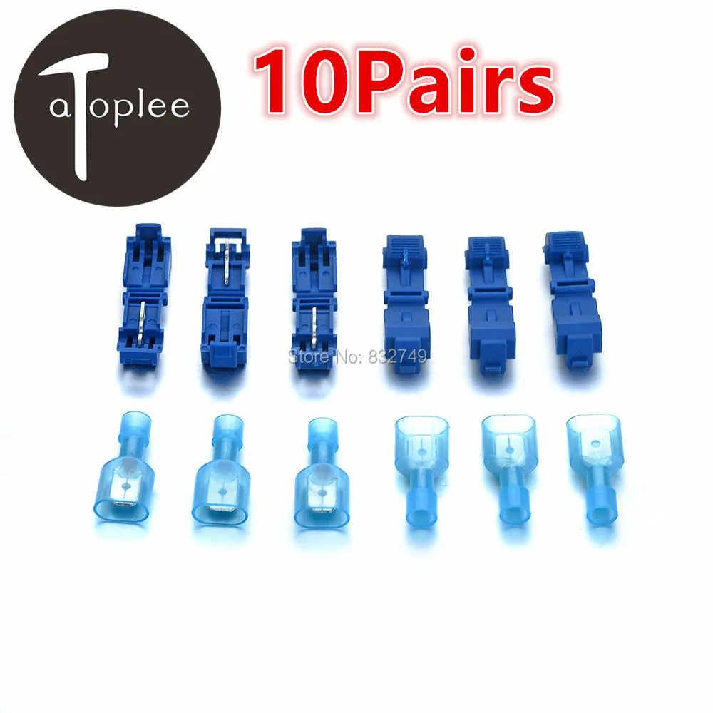 

20PCS 15A Male&Female T-tap Male Insulated Connector Soft Wire Terminal Quick Splice Disconnect tips Connectors Universal