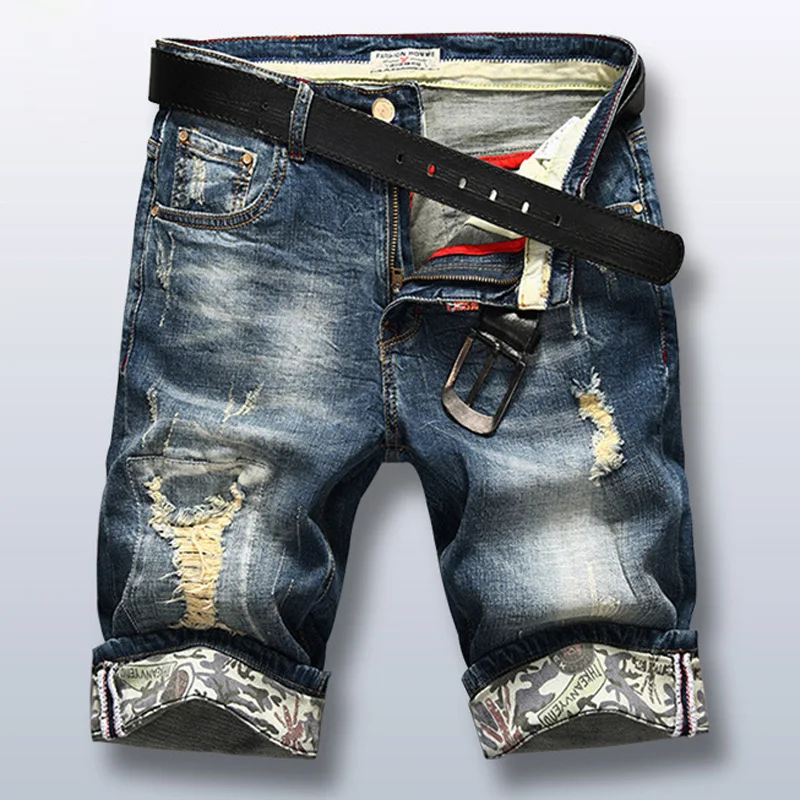 

Blue Biker Jeans Mens Shorts Skinny Ripped Jeans For Men Brand Slim Fit 2019 Summer Fashions Plus Size Hip Hop Designer Jeans