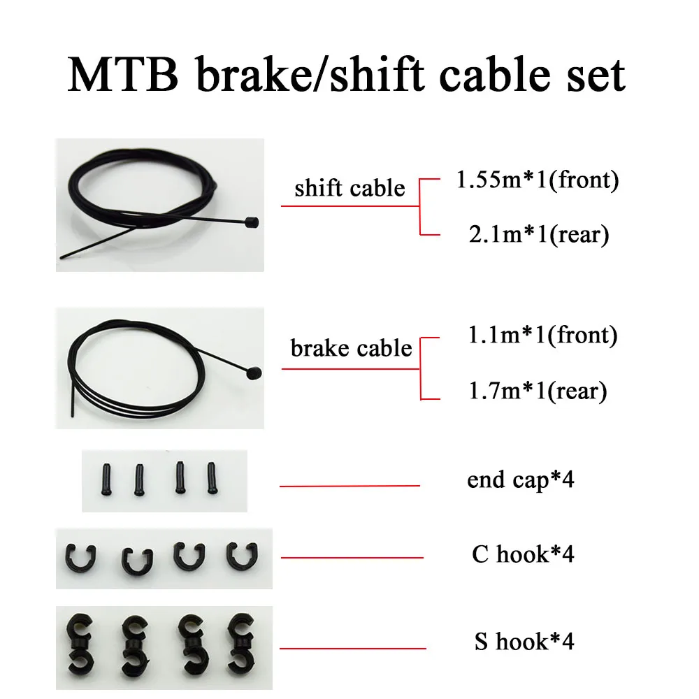 MTB Road Bike Brake Line Set With Shift Cable Set Bicycle Brake System Set Cycling Parts MTB Road Bike Brake Line Set With Shift Cable Set Bicycle Brake System Set Cycling Parts
