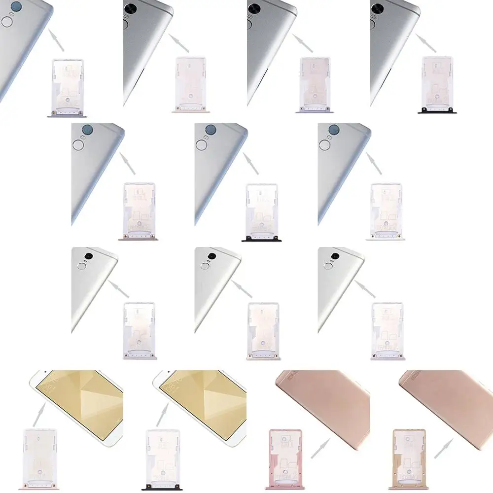

SIM Card Tray Dual Slot Holder Carrier Container Repair Part for Redmi 4/4X/4A/Note 4/Note 4X