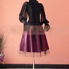 Женская модная кружевная садовая юбка с шелком и пайетками