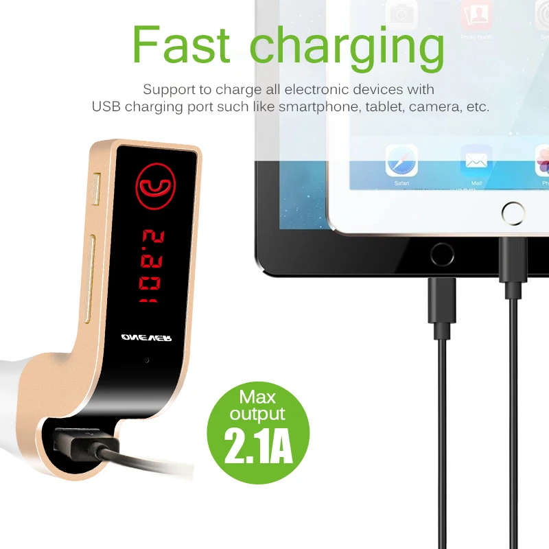 ONEVER 4 в 1 Беспроводной Hands Free Bluetooth fm передатчик модулятор Автомобильный комплект