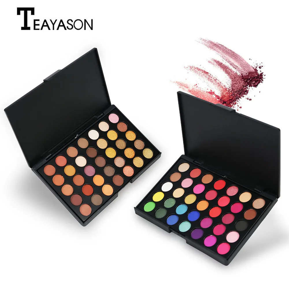 35 Colors Eyeshadow Palette Matte Glitter EyeShadow Shimmer Eye Shadows Women Smoky Color Pro Cosmetic Makeup Tool ##