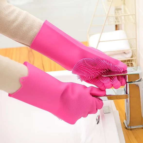 Волшебные силиконовые блюдо моющиеся перчатки кухонные аксессуары перчатки для мытья посуды бытовые инструменты для очистки автомобиля ПЭТ Щетка