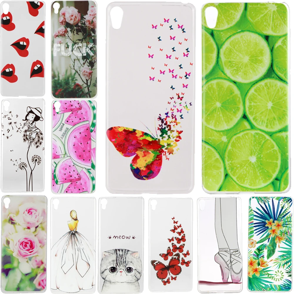 

fashion colorful Painted case for Sony Xperia XA soft TPU back cases for Sony XA clear silicon covers capa 5.0" phone Fundas bag