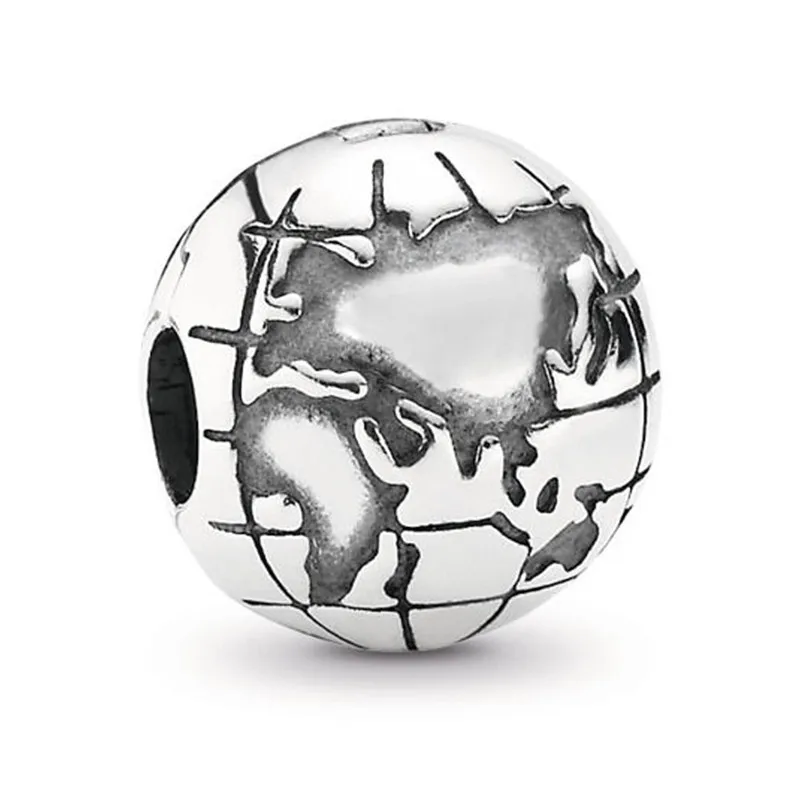 

2019 Summer New Arrive 925 Sterling Silver Stopper Bead Charm Global Map Clip Fit Pandora Bracelet Bangle Women DIY Jewelry