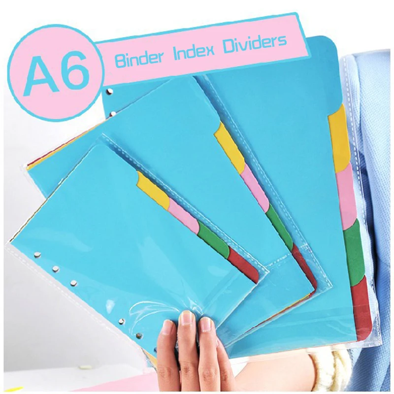 A5/A6 6 Holes Vertical Version Paper Notebook's Index Page Spiral Book Category Page Office Planner Accessories Slip Sheet