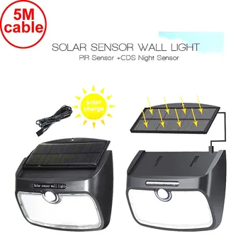 

48 leds split solar panel Light PIR motion smart 2018 New Solar led bulb strips lamp waterproof Garden Back Door Step Stair Fen