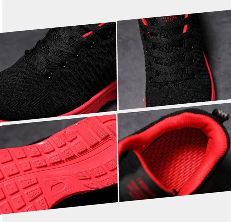 Men Casual Shoes Black Mesh Men Sneakers Lightweight Air Cushion Breathable Flat Shoes For Male zapatos hombre 888m