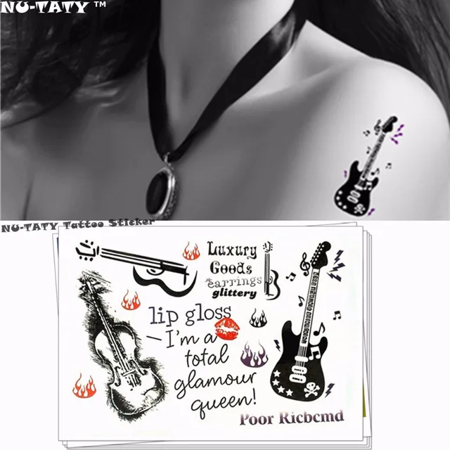 Nu-TATY Let's Rock N Roll Temporary Tattoo Body Art Flash Tattoo Stickers 17x10cm Waterproof Fake Tatoo Car Styling Wall Sticker Nu-TATY Let's Rock N Roll Temporary Tattoo Body Art Flash Tattoo Stickers 17x10cm Waterproof Fake Tatoo Car Styling Wall Sticker