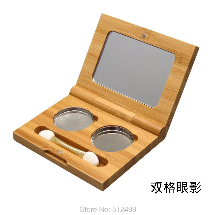 

20pcs empty Bamboo eye shadow box Double lattice Magnetic Palette DIY Blusher Lipstick Lipgloss Pigment Cosmetic Makeup Tool