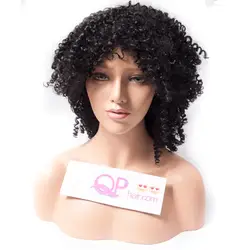 Qp волос Искусственные парики для Для женщин Американский афро странный вьющиеся низкая Температура Волокно волос