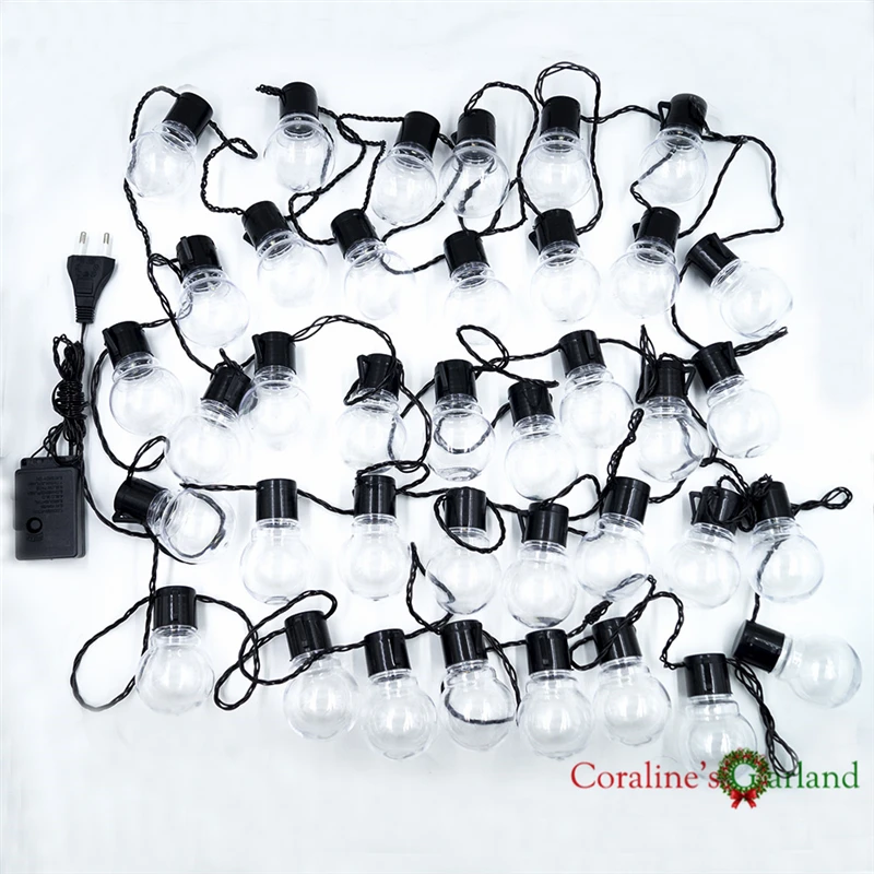 US $15.75 10M 38 LED Globe Festoon Party Ball String Light Outdoor Led Christmas Lights Connectable Fairy Light Wedding Party Garland
