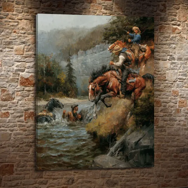 Andy Thomas western landscape cowboy style gift canvas painting living