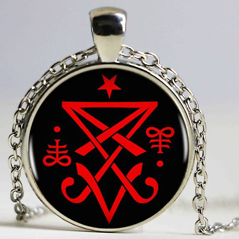 Bronze Occult Sigil of Lucifer Satanic Pendant Statement Necklace Cheap Jewelry Collar Colgante Small Gift