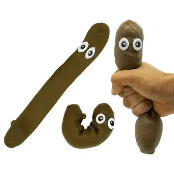 Creative Stretch Banana Poo Stress Reliever Toy Trick Spoof Prop Kids Gifts Realistic stretches Elasticity Toy Stress Reliever banana style pp rubber stress reliever keychain yellow