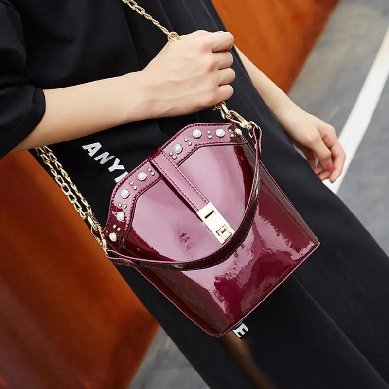 

Shoulder Bag for Women's Totes Crossbody Messenger Bag Chain Handbag Top-handle Bucket Casual Solid Color Mochilas Bolsa Z60