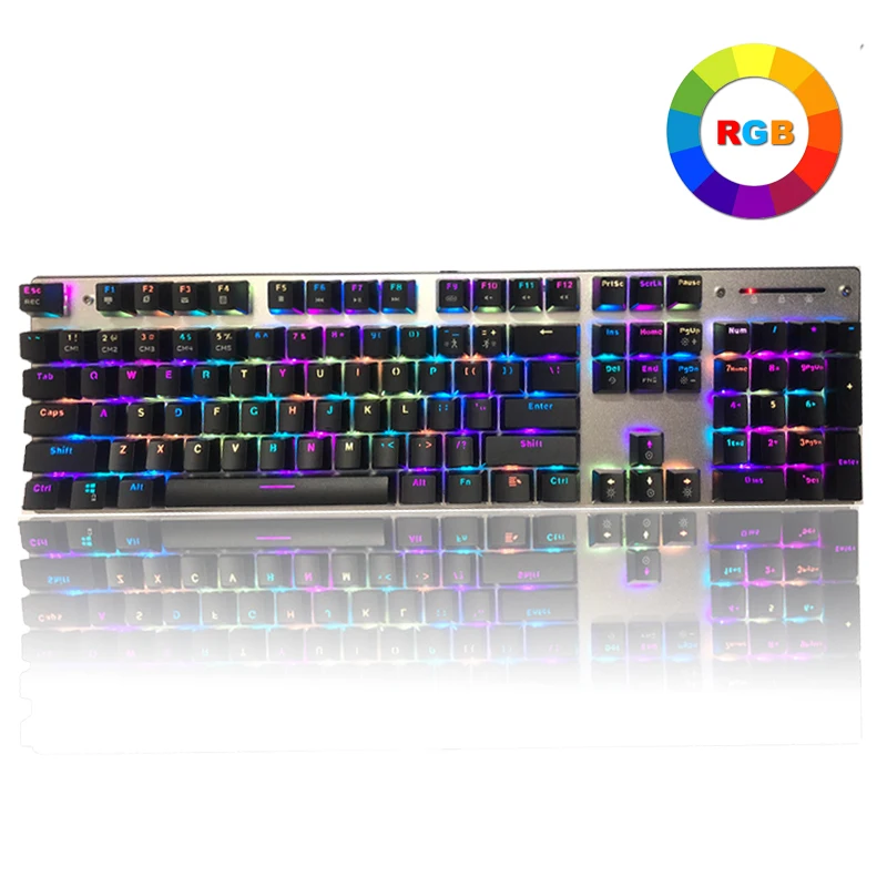 Metoo игровая механическая клавиатура RGB Mix lights подсветка металлическая анти ореолы