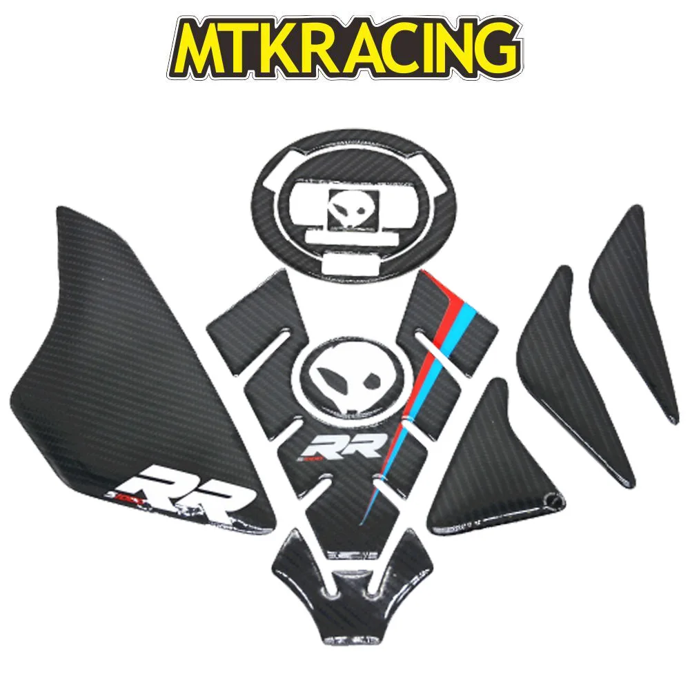 

MTKRACING Free shipping Carbon 3D ADESIVI Sticker Decal Emblem Protection Tank Pad Cas Cap Fit BMW S1000RR