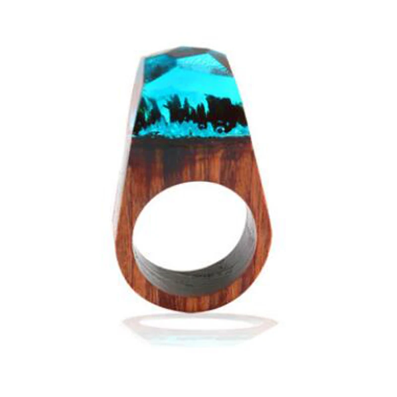

Pointed wood ring / ethnic style ring / resin ring / explosion style fashion ring