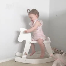 Trojan Horse High Quality Rubber Wood Child Chair Environmental Paint White Pink Black