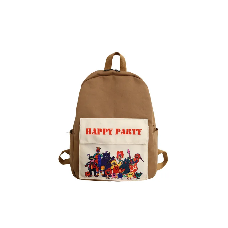 Menghuo, женский рюкзак, холщовый рюкзак, милые школьные сумки с принтом, женский рюкзак, Mochila Escolar, рюкзак для девочек, для подростков, Новинка - Цвет: Khaki