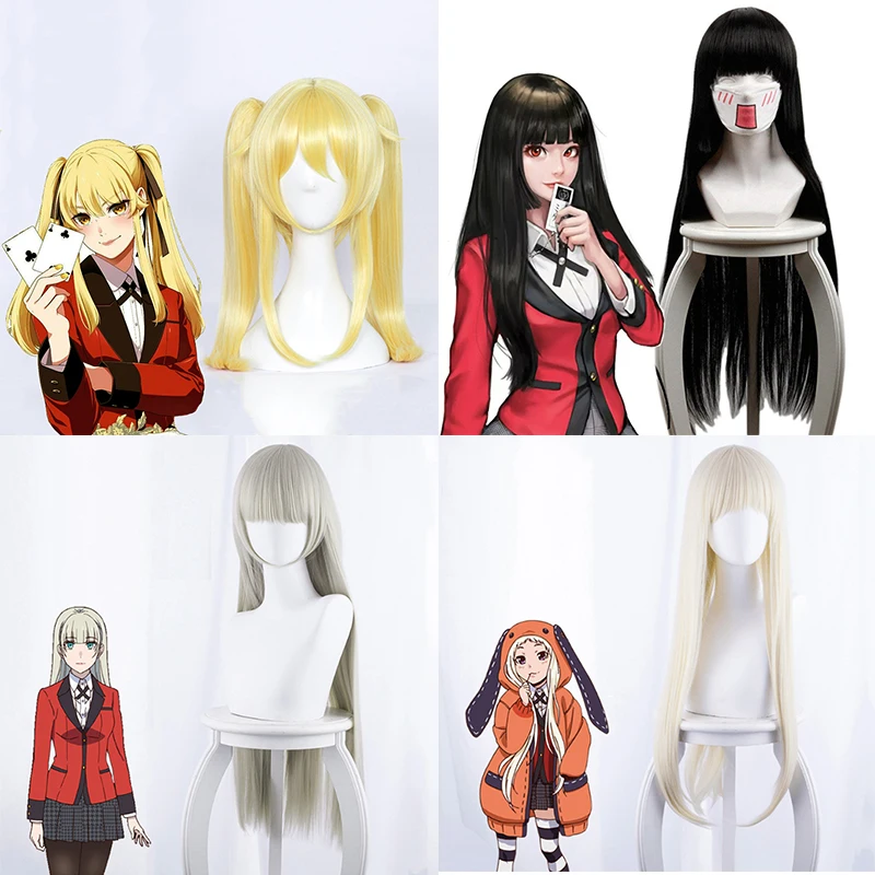 Аниме Kakegurui компульсивный игрок Косплей парики Ririka Momobami Runa Yomozuki Mary Saotome Yumeko Jabami