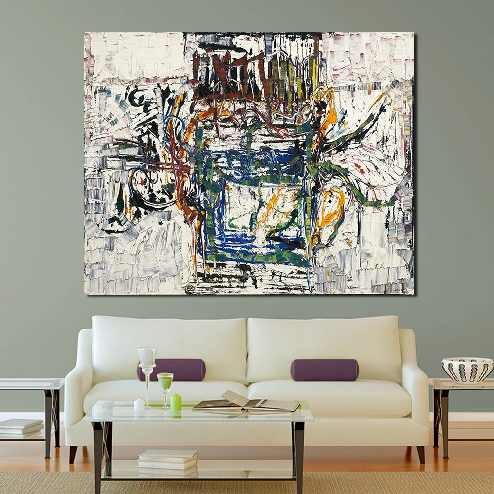 

Jackson pollock Style Living Room Modern Wall Art Painting Picture Home Decor Canvas Painting No Frame