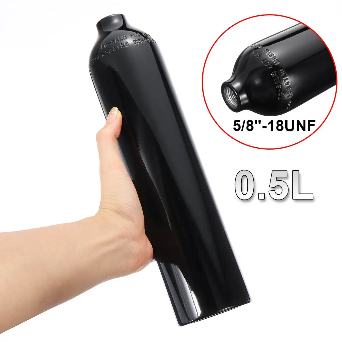 

3000psi Paintball PCP Tank 0.5L High Compressed Air Cyclinder Bottle 5/8"-18UNF