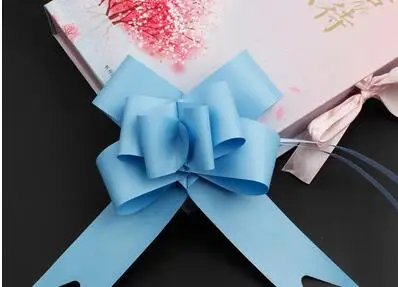 100 шт креативная лента с бантом, 4,5 см, для подарка, цветок, бант, подарочная упаковка, сделай сам, вечерние украшение машины, помещения на свадьбе - Цвет: Синий