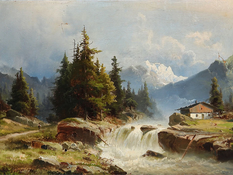 Landscape_from_the_Alps_with_a_river_and_mountains_in_the_background,_1883_(unknown_painter)