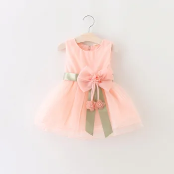 

Baby Girl Dress Ball Gown Summer Baby Bow Chiffon Dress Infant Sleeveless Dress 0-2Year Birthday Dress Baby Clothes 5 color