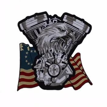 

Engine Eagle Motorcycle Biker Patches Finger Embroidery Iron On Patches DIY Accessory Patches