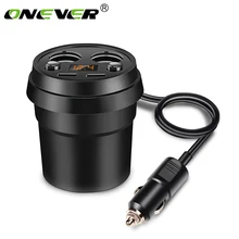 Автомобильное зарядное устройство Onever, прикуриватель, разветвитель, адаптер питания, розетка, двойной USB 3.1A, быстрая зарядка для смартфона, gps, DVR, Iphone