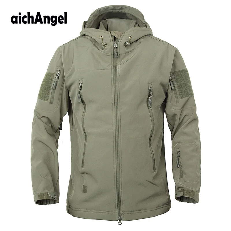 Günstig Armee Camouflage Mantel Militärische Taktische Jacke Männer Soft Shell Wasserdicht Winddicht Jacke Winter Mit Kapuze Mantel