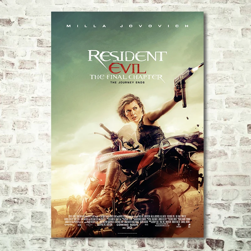 

Resident Evil: The Final Chapter Movie Posters Alice Milla Jovovich Canvas Wall Art Large Home Bedroom Bar Cafe Decor Pictures