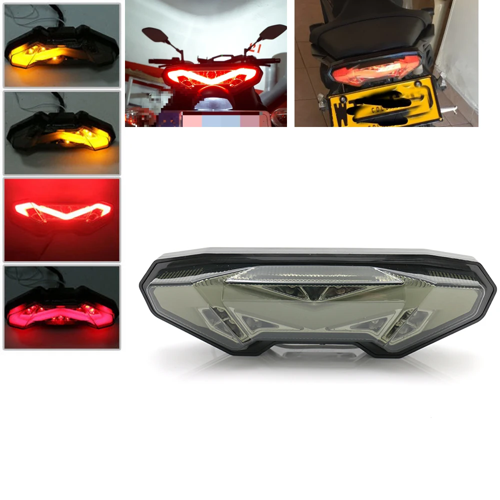 evomosa Motorcycle Tail Light Assembly with Braking Running Turning