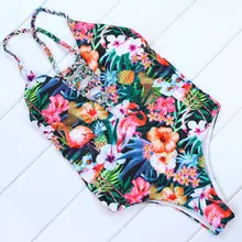 Новинка, бандаж, одежда для плавания, женский сексуальный цельный купальник, цветочный принт, монокини, купальник, пляжная одежда, купальный костюм, боди для плавания