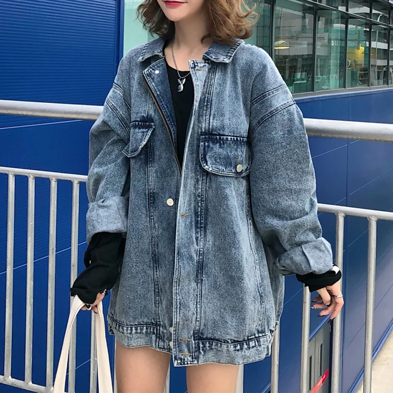 

plus size women's fat mm spring autumn bf wind Add fertilizer jean jacket female denim Korean jacket women tide veste femme coat