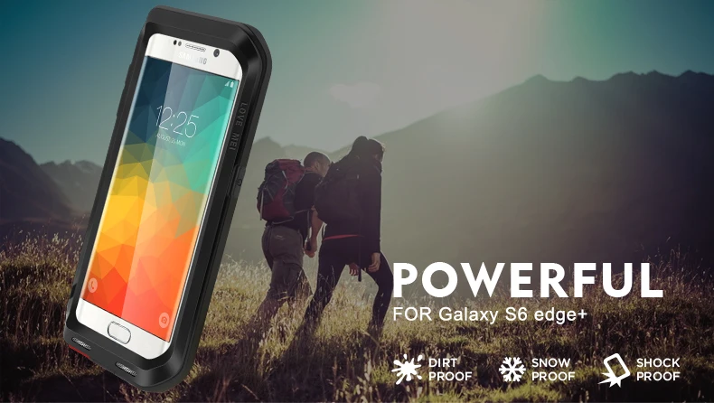 imágenes para Amor mei prueba de golpes a prueba de agua de aluminio case de aluminio del metal cubierta armor case para samsung galaxy s6 edge plus edge + g9280 imágenes para Amor mei prueba de golpes a prueba de agua de aluminio case de aluminio del metal cubierta armor case para samsung galaxy s6 edge plus edge + g9280