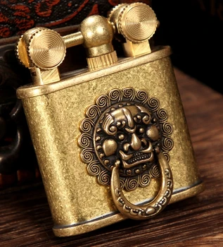 

Grinding wheel handmade brass vintage brass beast Sticker retro lighter