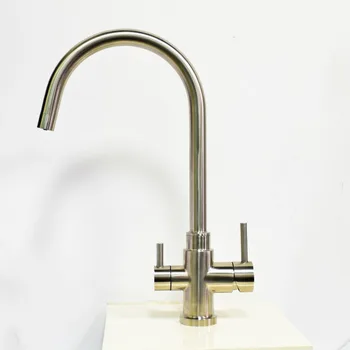 

Stainless Steel steel Kitchen faucet with filtered water Taps with Water Purification Features Dual Handle Dual Hole Sink Mixer