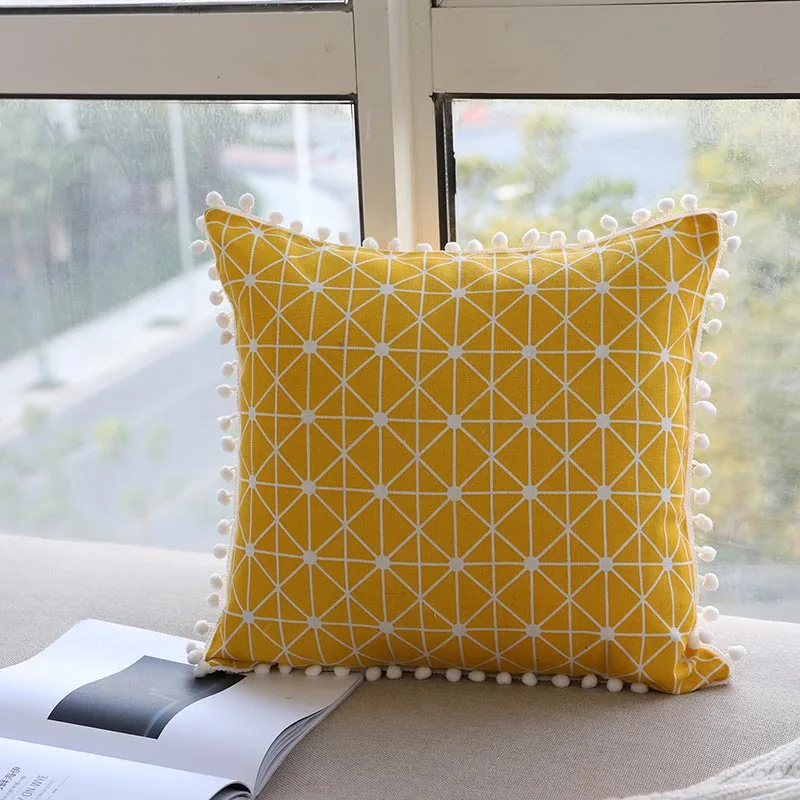 Geometric Decorative Pillowcases Square Throw Pillow Case Striped kussensloop Cover Cotton Waist Sofa Bedroom Home Decor Hot | Дом и сад