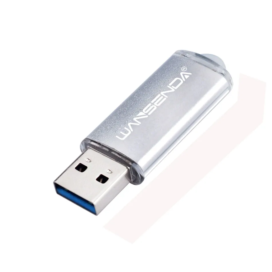 Флэш-накопитель wansenda 3,0 USB флеш-накопители металлический корпус накопитель 4 ГБ 8 ГБ 16 ГБ 32 ГБ 64 ГБ 128 ГБ 256 ГБ Оригинальные Портативные флешки - Цвет: Серебристый